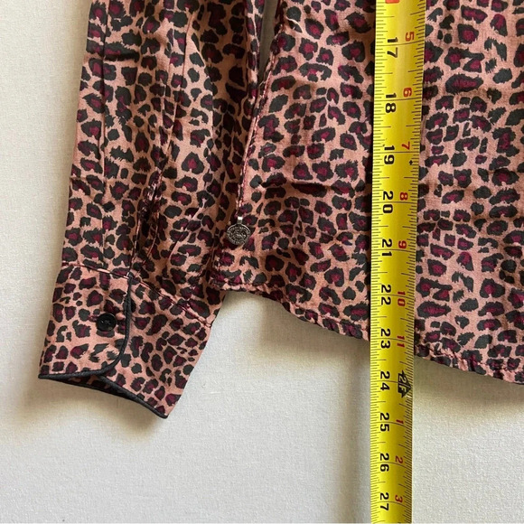Maison Scotch Createurs de Vetements Animal Print Button Front Shirt Sz S Petite - Picture 7 of 7